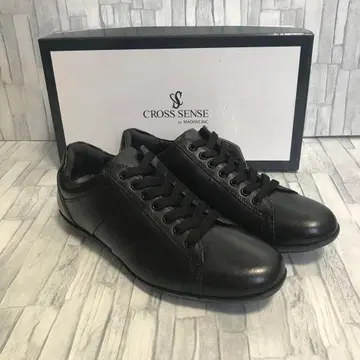 새상품급 마드라스 크로스센스 남성용 가죽 스니커즈 블랙 25