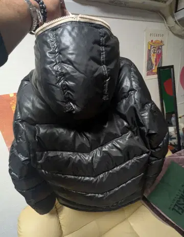 TK(월드) 여성용 다운 자켓 M 블랙 후드 달린 경량 중고