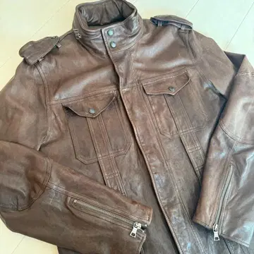 바나나리퍼블릭 양 천연 가죽 브라운 자켓