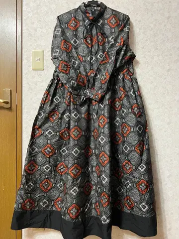 기모노 리메이크 원피스 포켓 부착 오시마 명주 순수 실크 벨트 부착