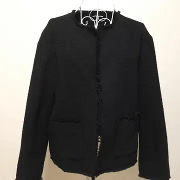 유니클로 노카라 자켓 블랙 텍스처 미사용