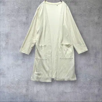 a2591 [피치 존] 롱 기장 가디건 코튼 화이트 S~M