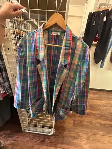 남성용 체크 무늬 자켓