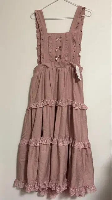 시마무라 x 아오키 미사코 빅 사이즈 리본 프릴 점프 스커트 LL 핑크