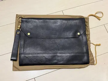 아소브 문서 케이스 블랙 가죽 클러치백 수납 봉투 포함