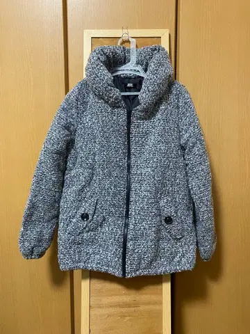 류류 패딩 자켓 그레이 M 사이즈 후드 부착 겨울 아우터