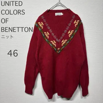 UNITED COLORS OF BENETTON 울 니트 스웨터 레드