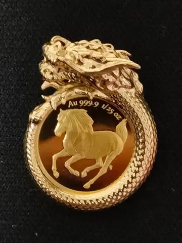 금제 드래곤 말 목걸이 탑 1/25 oz