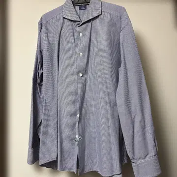 가마쿠라 셔츠 네이비 계열 체크 무늬 긴팔 셔츠 134