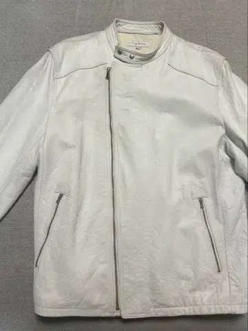 화이트 가죽 아우터 110 사이즈