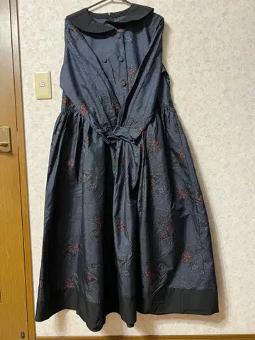 기모노 리메이크 원피스 오시마 명주 순수 실크 포켓 부착 벨트 부착