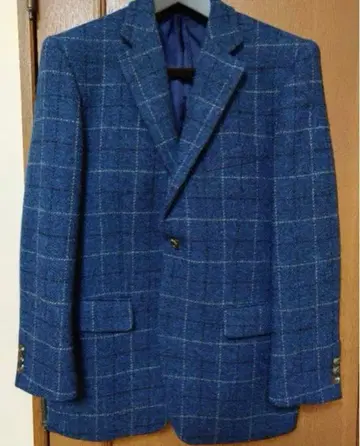 [ 새상품급! ] 옥스퍼드 클래식 x 해리스 트위드 체크 파랑 자켓