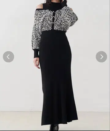 머큐리 듀오 트위드 니트 가디건 도킹 머메이드 니트 원피스