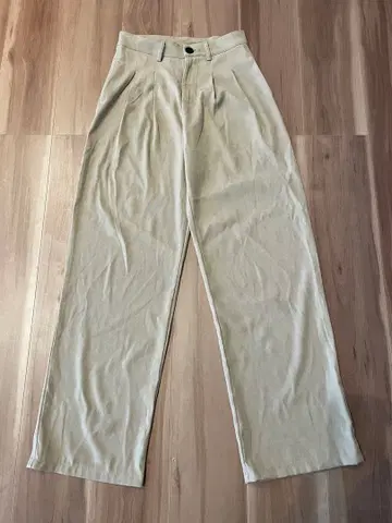 Dazy 턱 와이드 팬츠 베이지 S 깔끔한 성숙 캐주얼