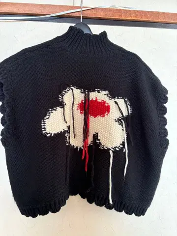 zara 니트 베스트 꽃 플라워