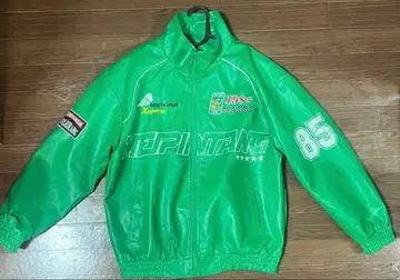 그린 집업 싱글 라이더 자켓