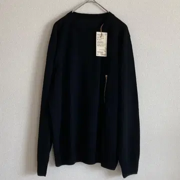 [새상품] MUJI 울 실크 워셔블 크루넥 스웨터 블랙 XL