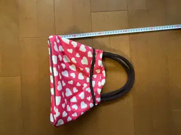 하트 무늬 토트백 핑크