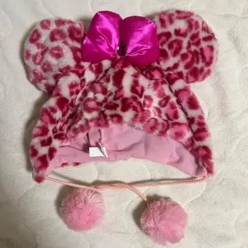 디즈니 레오파드 무늬 미니 팬캡 핑크 레어품
