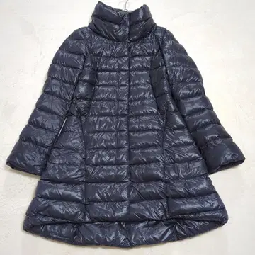 HERNO 42 다운 코트 하이넥 A라인 네이비