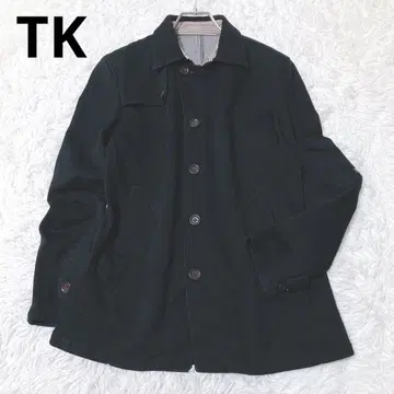 티케이 아우터 자켓 코트 블랙 스탠 칼라 캐주얼