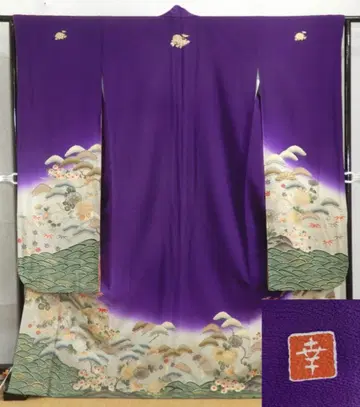 순수 실크 하나이 유키코 디자인 후리소데 시크 화려함
