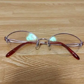 클리어 레드 타원형 안경