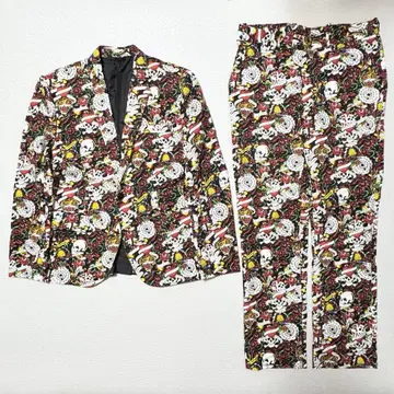 레어 Ed Hardy 셋업 수트 스컬 타이거 자수 블랙