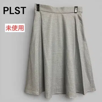 PLST 그레이 울 색소니 서큘러 스커트 사이즈 M 미사용