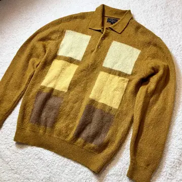 BEAMS + 샤기 모헤어 긴팔 니트 피케 셔츠 XL 빔즈