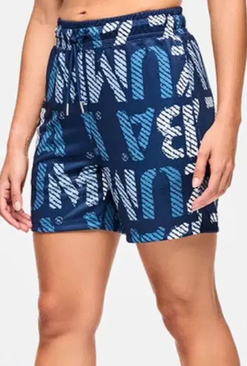 ZUMBA 데님 패턴 하프 팬츠