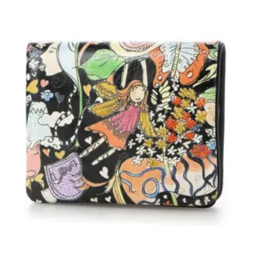 츠모리 치사토 CARRY 내추럴 러브 이단 접이식 지갑 블랙