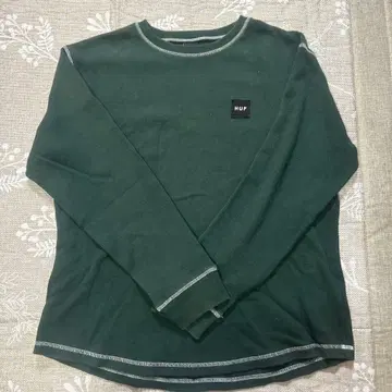 HUF 다크 그린 긴팔T셔츠 맨투맨 와플 원단 니트