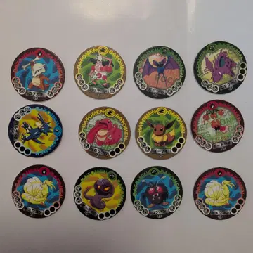 (빨강, 초록, 파랑 시대) 포켓몬 배틀 딱지 12장 세트