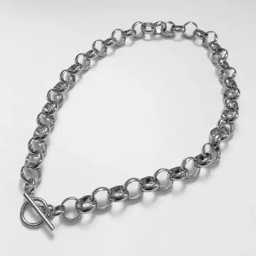 원형 만텔 목걸이 심플 체인 체인 목걸이 실버 12mm