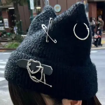 고양이 귀 니트 모자 핸드메이드 서브컬처 계열