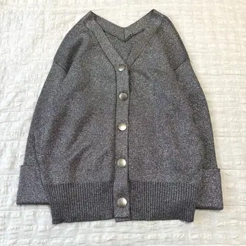 새상품급 Styling/ 실버 라메 니트 V넥 가디건