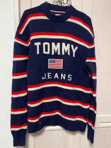 TOMMY JEANS 스트라이프 스웨터 L 사이즈