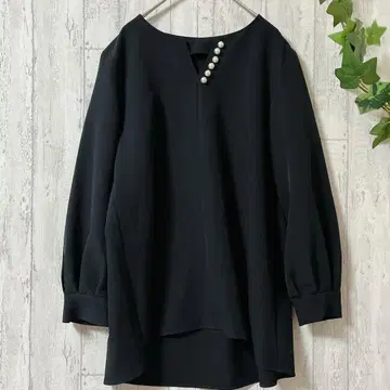 ROPE PICNIC 펄 장식 블라우스 네이비 38 7부 소매