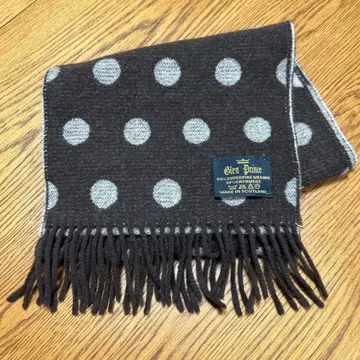 울 도트 무늬 머플러 스코틀랜드제