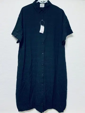 AS KNOW AS Plus 블랙 셔츠 원피스 미사용 새상품 택 포함