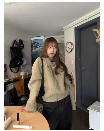 amood nugu sona 울 블루종 자켓 카멜 그린