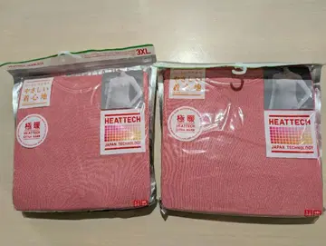 2장 유니클로 히트텍 심리스 리브 크루넥 T 긴팔 핑크 3XL