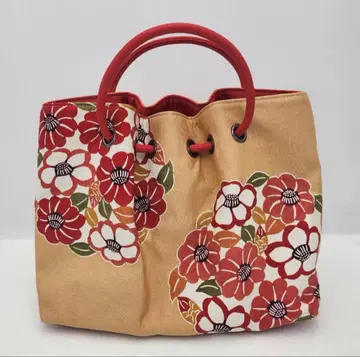 [ 밤 공방 ] 밤야마 키치사부로 동백 패턴 기모노 가방