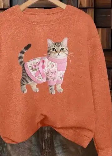 고양이 부드러운 스웨터 오렌지 M 타비 고양이 킬리브러 고양이 냥코