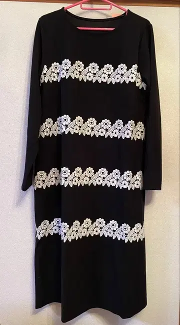 [새상품] 픽시하트 원피스 QVC 블랙 꽃무늬 레이스 LL