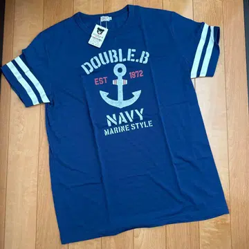 더블 B 시스루 보더 반팔 T셔츠 마린 L(175-185) 미키하우스