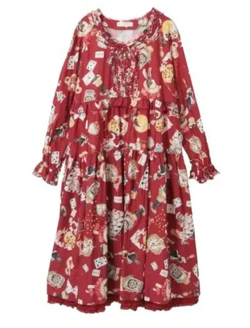 핑크하우스 할로윈 원더랜드 프린트 미디 원피스