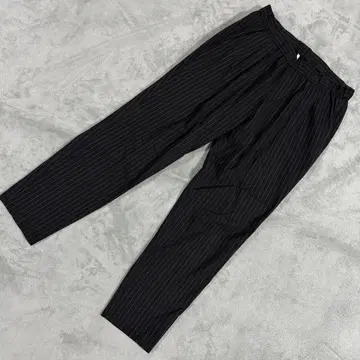 Smart pink 스트라이프 테이퍼드 팬츠 블랙 40 일본제