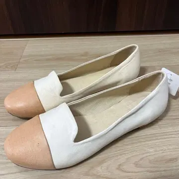 [ 새상품 ] dienneg 천연 가죽 바이컬러 플랫슈즈 이탈리아제 37